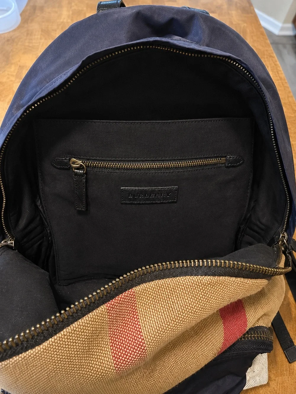 BURBERRY Check Canvas & Nylon Backpack | Laptop Sleeve
